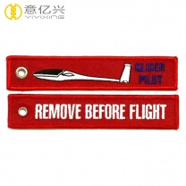 Cheap custom tag flights colourful embroidery keychain aviation