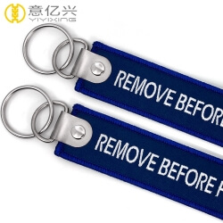 Factory custom remove before flight keychain blue with keyring