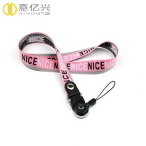 Factory price printing jacquard woven custom pink lanyard