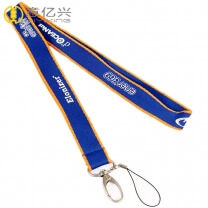 Custom wholesale polyester school blue lanyard badge holder