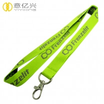 Cheap nylon jacquard logo custom neck lanyard with metal clasp