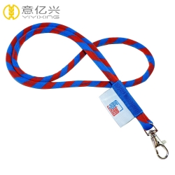 Cheap custom colorful woven logo cord rope lanyard for keys 