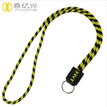 High end round elastic cord woven oakley rope lanyard