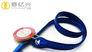 Wholesale Funny Custom Blue Plastic Zipper Lanyard