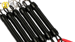 Custom Stop Drop Tooling Plastic Elastic Spiral Coiled Fishing Lanyard