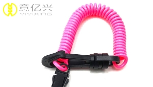 Coiled quick fishing retractable lanyard with metal clip snap