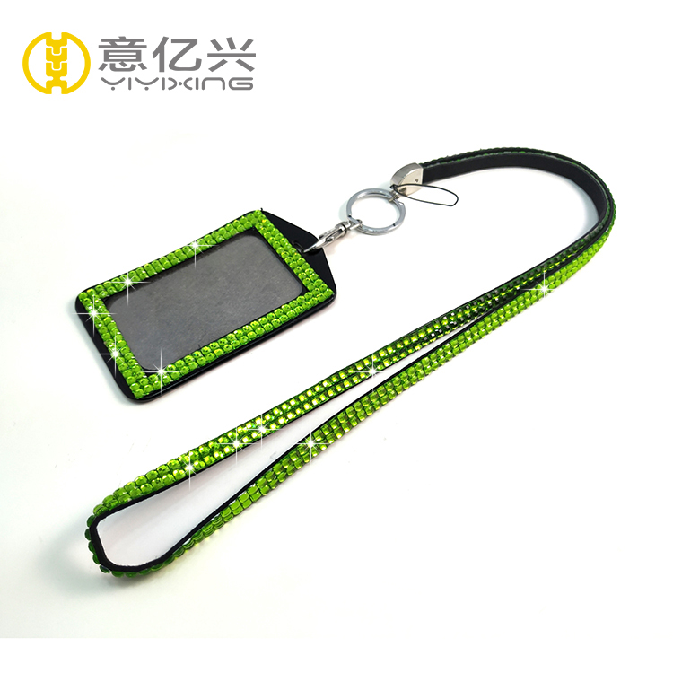 Rhinestone Lanyard With Id Badge Holder