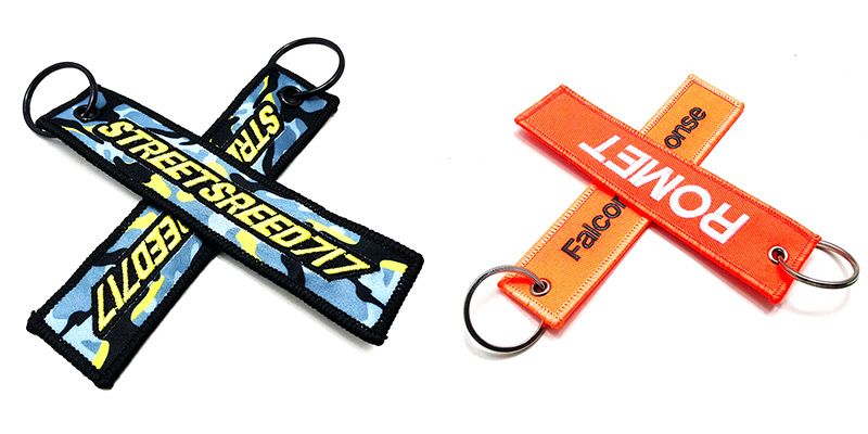 Custom embroidered key tags