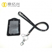 Rhinestone Black Lanyard and Sparkly Lanyard Id Card Holder