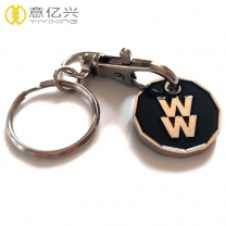 Promotional cheap multi colors metal shopping coin holder keychain