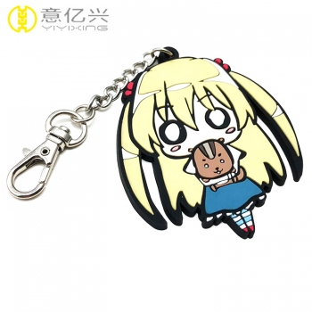 Promotional custom 3d shaped silicone pvc rubber cute keychain