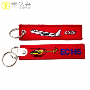 Top sale No.1 personalized keychain embroidered jet tags custom