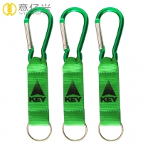 Wholesale metal carabiner keychain with custom logo short lanyard