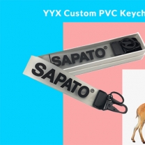 OEM Custom Rubber Keychain For Fashion Logo Brand Name Soft Silicone Wristband K