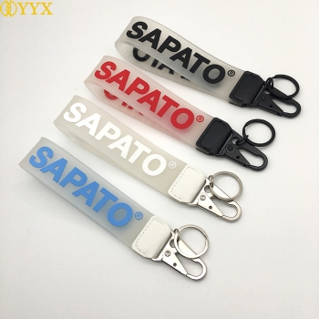 OEM Custom Rubber Keychain For Fashion Logo Brand Name Soft Silicone Wristband K