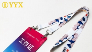 Hot sale sublimation logo printing business lanyard id holder