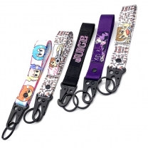 High Quality Customized printed short strap anime Keychain Lanyard