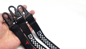 jet tags custom fashion wrist woven strap keychain lanyard