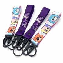 Full color imprinted Cartoons woven phone wrist strap lanyard keychain Anime oem