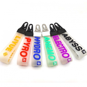 Custom PVC Jelly Strap Wrist Lanyard Carabiner Keychain