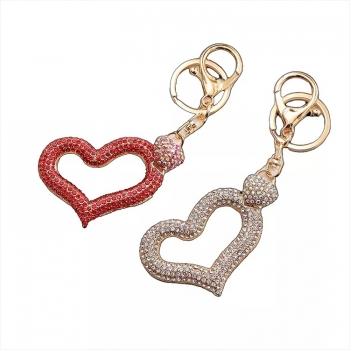 YYX Bling Rhinestone Heart Shape Keychain Diamond Painting Keychain