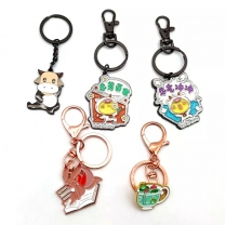 Custom Multi Sided Enamel Charms Metal Keychains