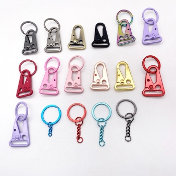 Custom 25mm zinc alloy metallic color eagle mouth hook snap spring carabiner