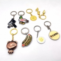 Custom metal keychain keyring key rings with chain accessories manufacturer charms for keychain