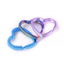 YYX Heart Shaped Split Key Ring Flat Metal Keyring For Key Chain DIY