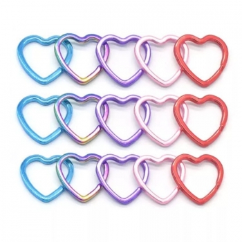 YYX Heart Shaped Split Key Ring Flat Metal Keyring For Key Chain DIY