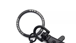 Customizable Color Laser Logo Black 25mm Key Ring