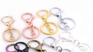 High quality color plating lobster claw clasp key ring rose gold