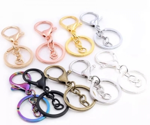 High quality color plating lobster claw clasp key ring rose gold