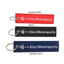 Fashion Custom Your Own Trademark Twill Fabric Embroidery Keychains