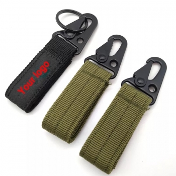 Outdoor Tactical Key chain Olecranon hook Magic tape Loop metal buckle