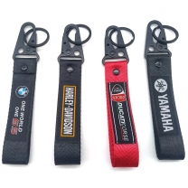 Custom logo fabric key chain_promotional multifunctional carabiner hook keychain