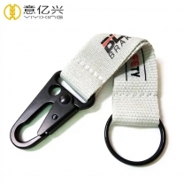 Hot Selling Short Lanyard Strap Nylon Keychain With Carabiner Clip