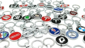 High Quality Stock Metal Car Logo Key Chain Zinc Alloy Enamel Car Key Keychain
