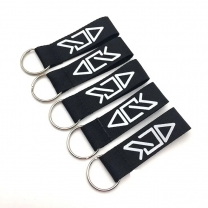 2023 black Custom neoprene nylon keychain wrist strap fob key holder