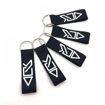 2023 black Custom neoprene nylon keychain wrist strap fob key holder