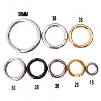 Luxury Shiny Gold Metal Spring Ring Key Ring Bag Accessory Round Spring Gate O Ring