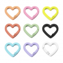 Custom Color Zinc Alloy Small Heart Shape Carabiner Clips Spring Snap Hook