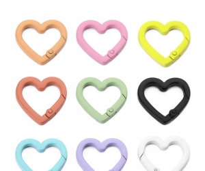 Custom Color Zinc Alloy Small Heart Shape Carabiner Clips Spring Snap Hook