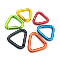 Aluminum Alloy Keychain Accessories Colorful Customisable Logo Triangle Carabiner Clip Hook For Outdoor