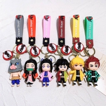 Custom 3D Silicone Cartoon Anime Keychain High Quality Rubber Key chain 3D Pvc Key Ring Kawaii Keychain