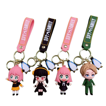 Keychain Custom Cartoon Character Kid Keyring Key Chain Toy Rubber 3D Soft Anime PVC Keychain