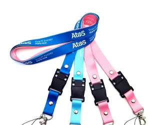 Nylon Lanyard Cheap Factory Bulk Love Pink Heat Transfer Lanyard with Plastic Buckle Carabiners