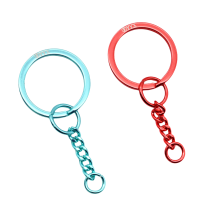 Wholesale Various Colors Metal Key Chains Ring Custom Logo Flat Split Key Ring For Keychain