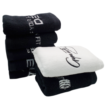 white cotton gym towels