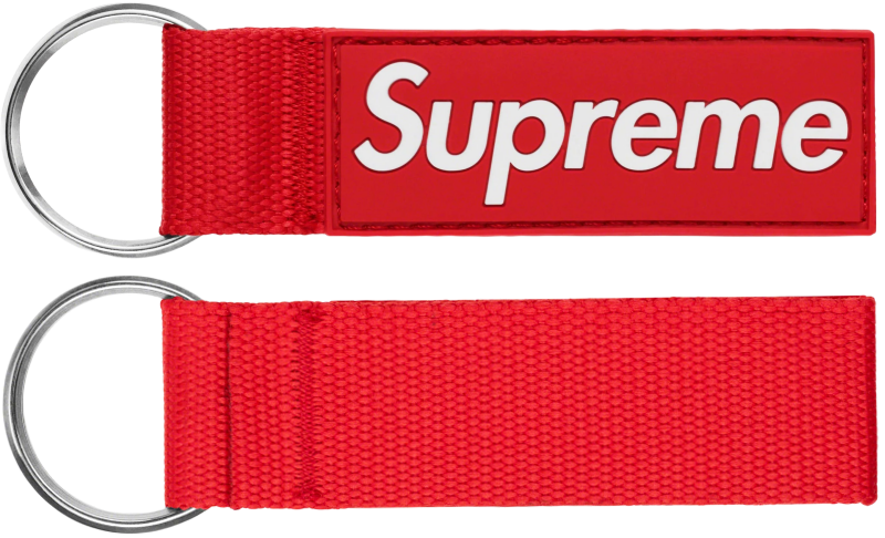 supreme webbing keychain red
